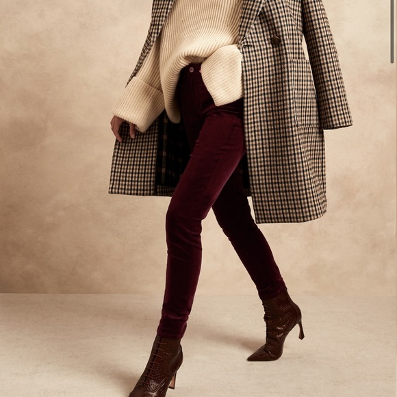 Banana Republic Pants - Banana Republic Velvet Sloan Pants Maroon